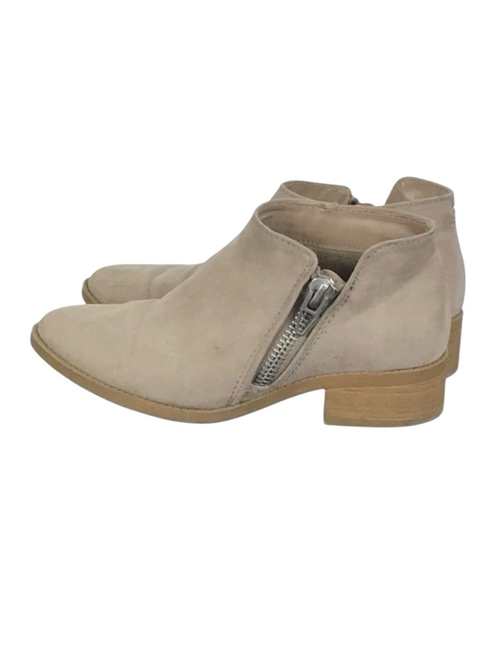 Taupe Faux Suede Ankle Boots Neutral Chelsea Booties Minimalist Capsule Size 6